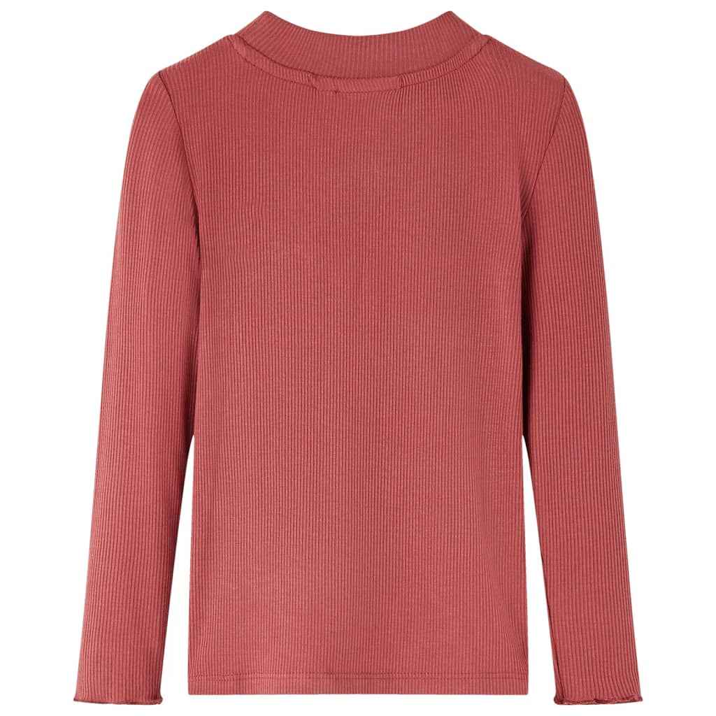 T-shirt manga comprida para criança de meia gola menta-escuro 92